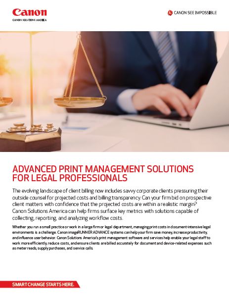 Canon, Print Management Solutions, Legal, Prior & Nami Business Systems